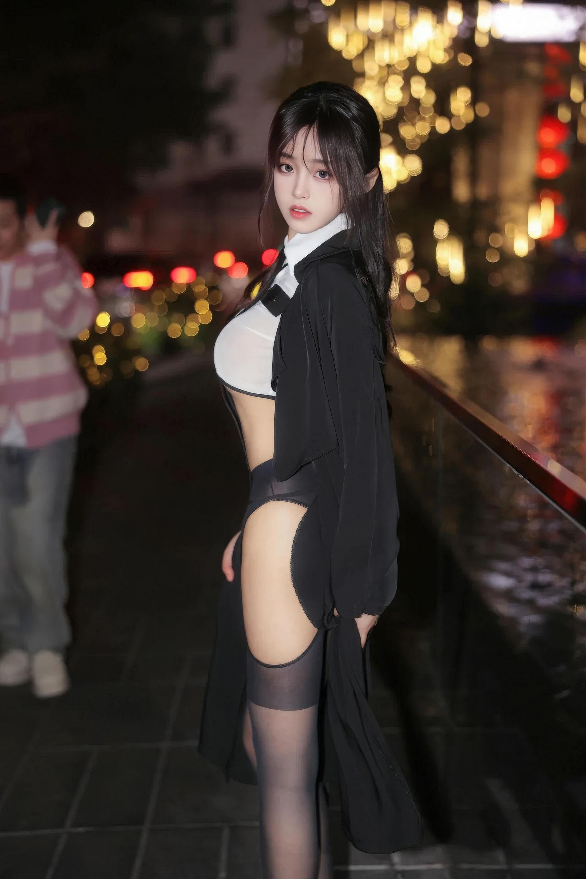 XiuRen 秀人 No.N003 王心悦 吊带黑丝制服 79P 76P 8