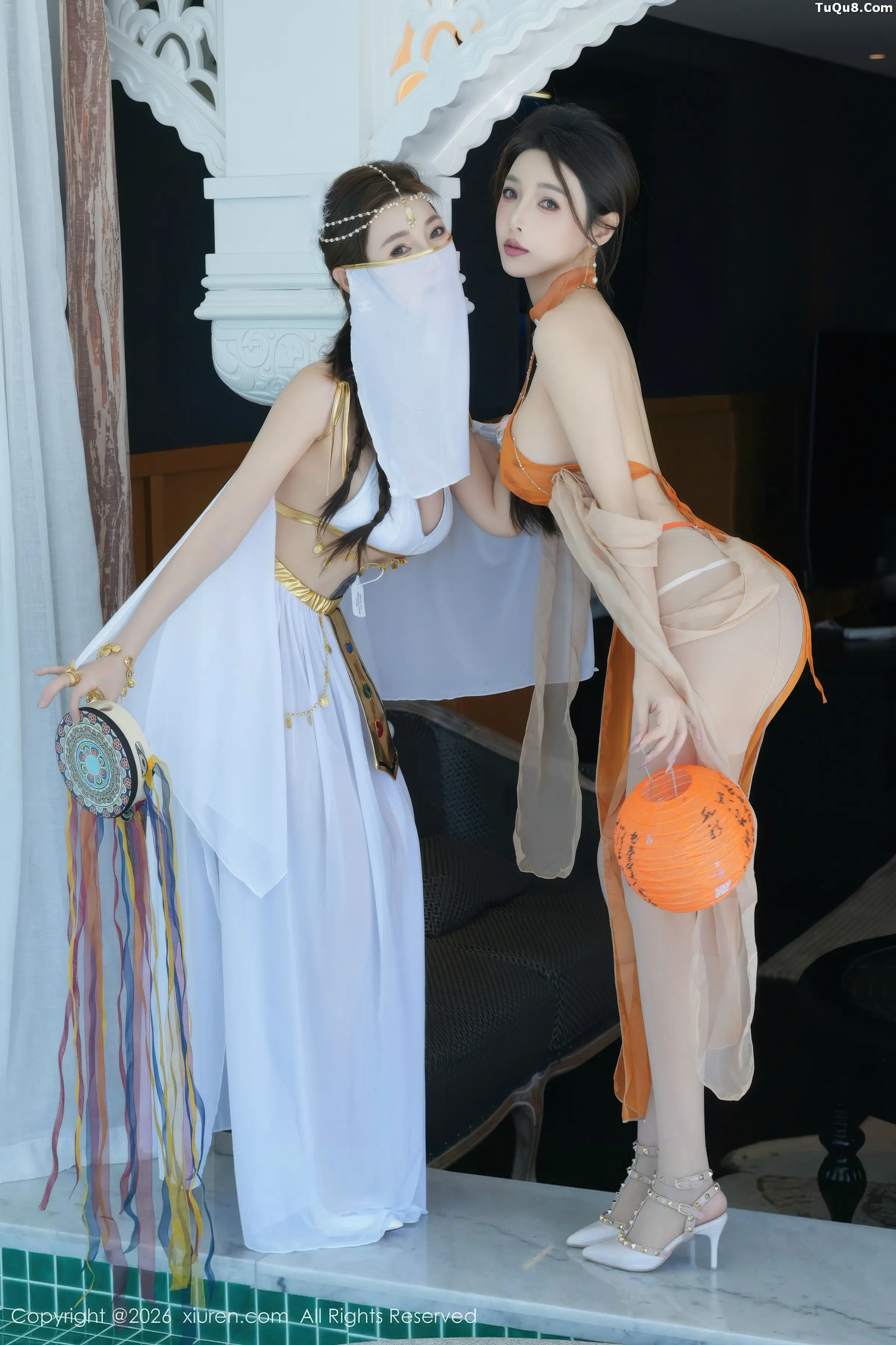 Collection Twins - Tao Zhi Yao Yao Sexy Sister Flowers Classical Sheer Show Captivating Figure Exquisite Photoshoot 82P 6