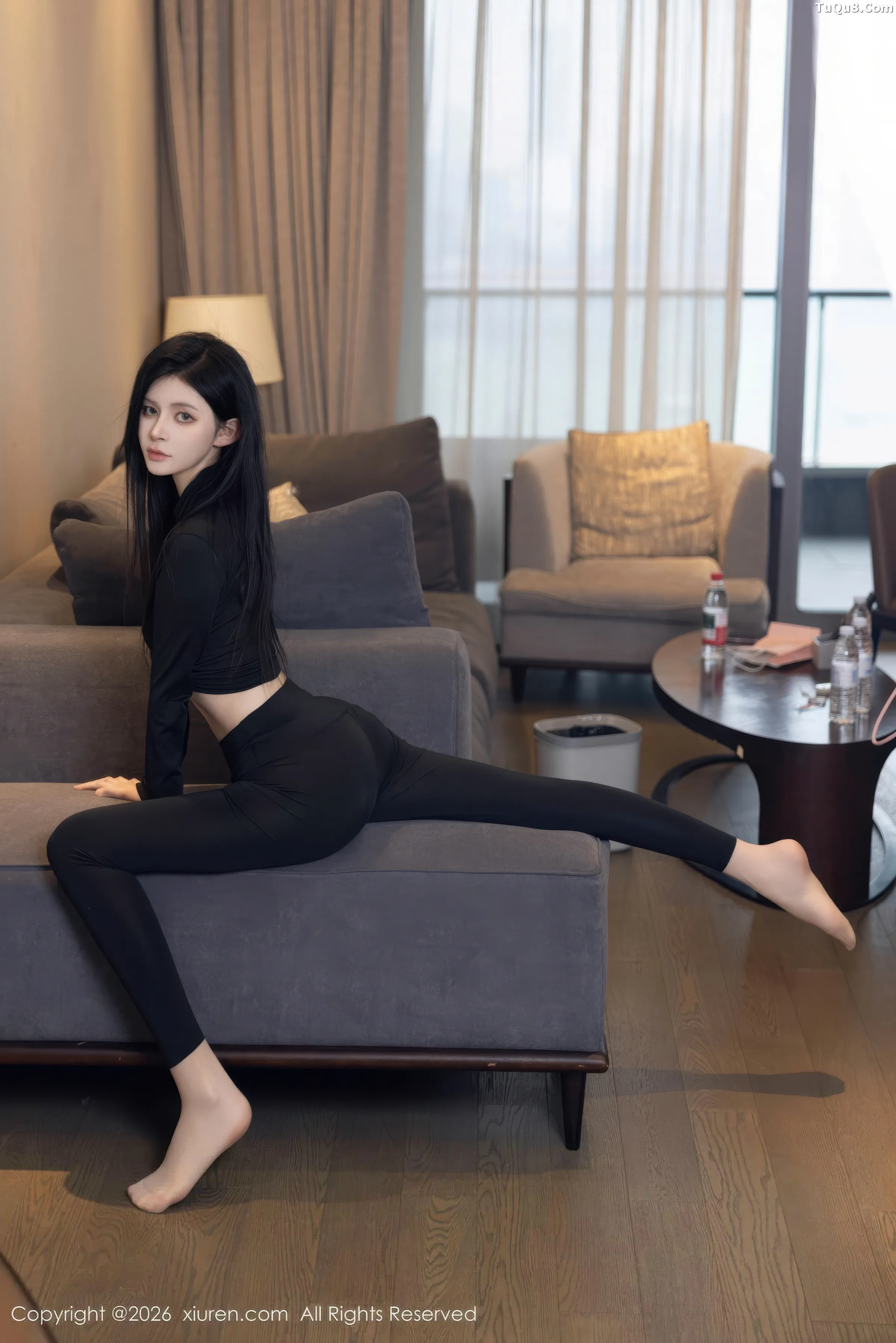 Shen Rusis sexy black lingerie outfit paired with ultra-thin sheer mesh showing off graceful figure exquisite photo shoot 85P | 8 photos visible
