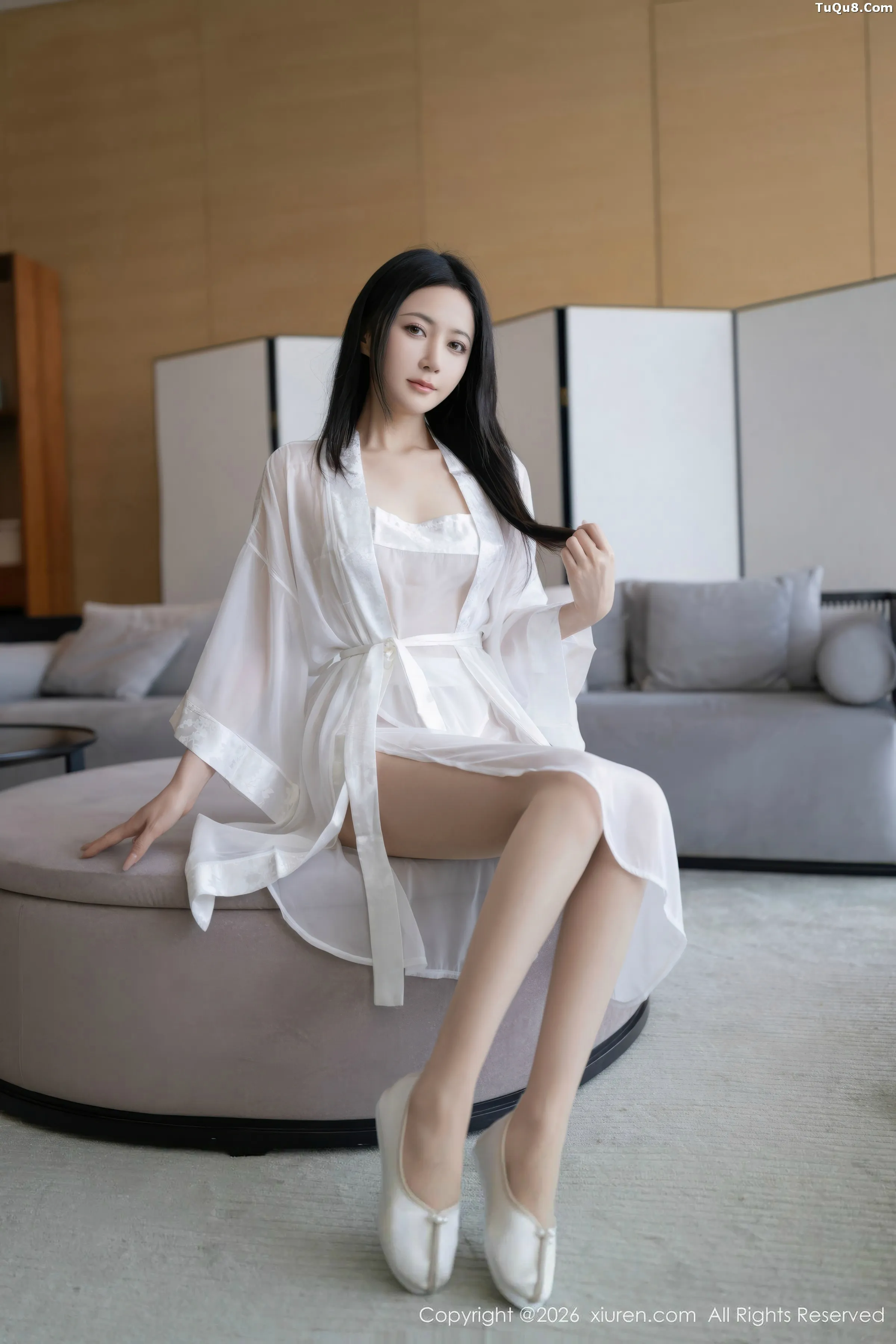 Caviar Fish Sexy White Bathrobe Paired with Ultra-Thin Flesh Show Perfect Figure Charming Absolutely Beautiful Photos 80P 4