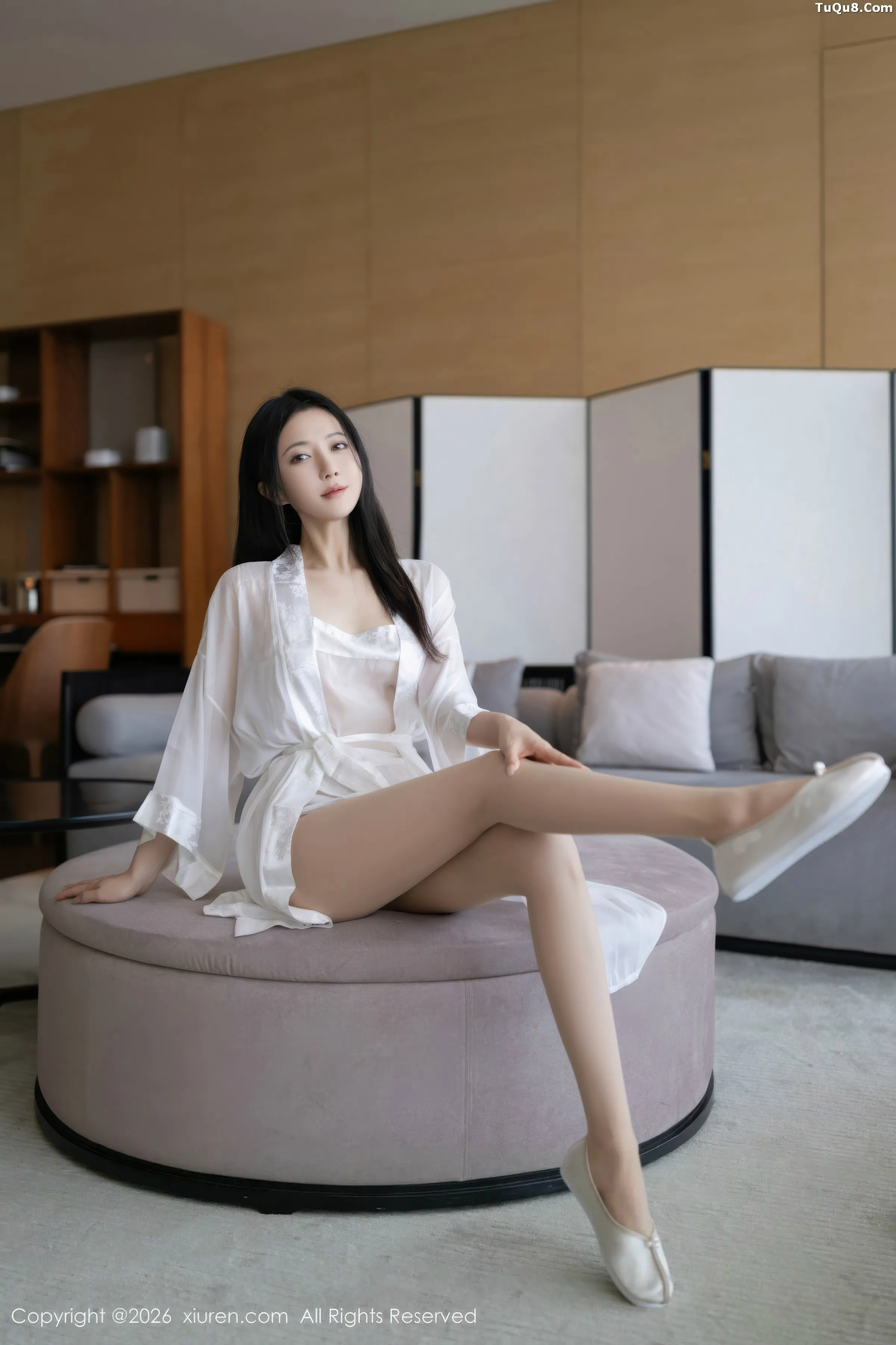 Caviar Fish Sexy White Bathrobe Paired with Ultra-Thin Flesh Show Perfect Figure Charming Absolutely Beautiful Photos 80P 5