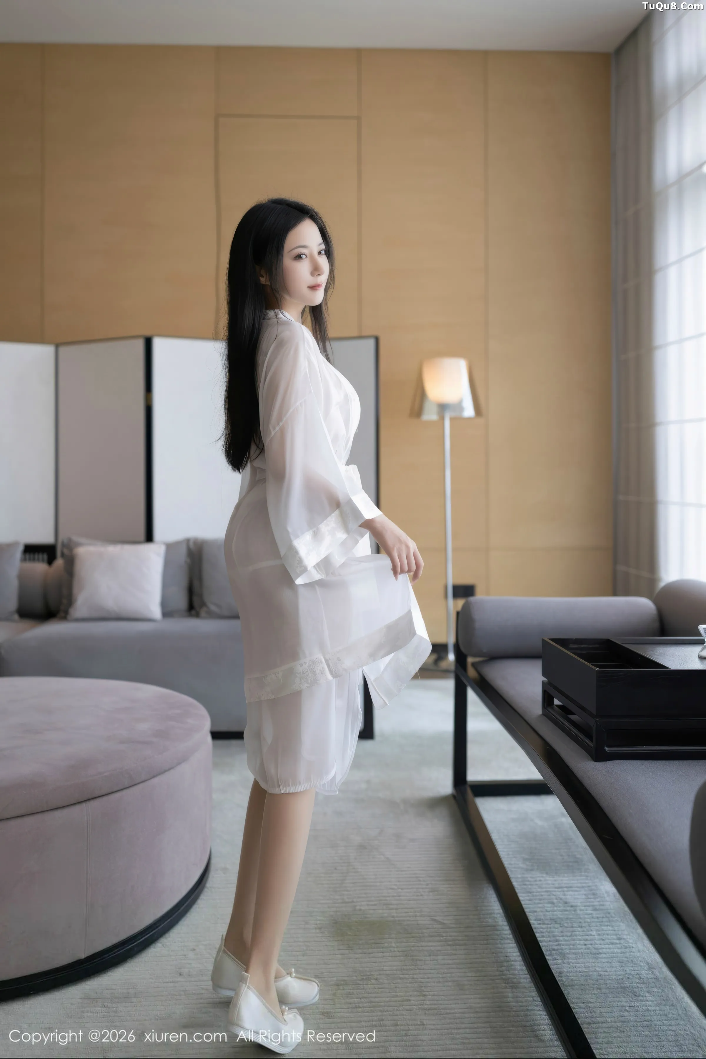 Caviar Fish Sexy White Bathrobe Paired with Ultra-Thin Flesh Show Perfect Figure Charming Absolutely Beautiful Photos 80P 6