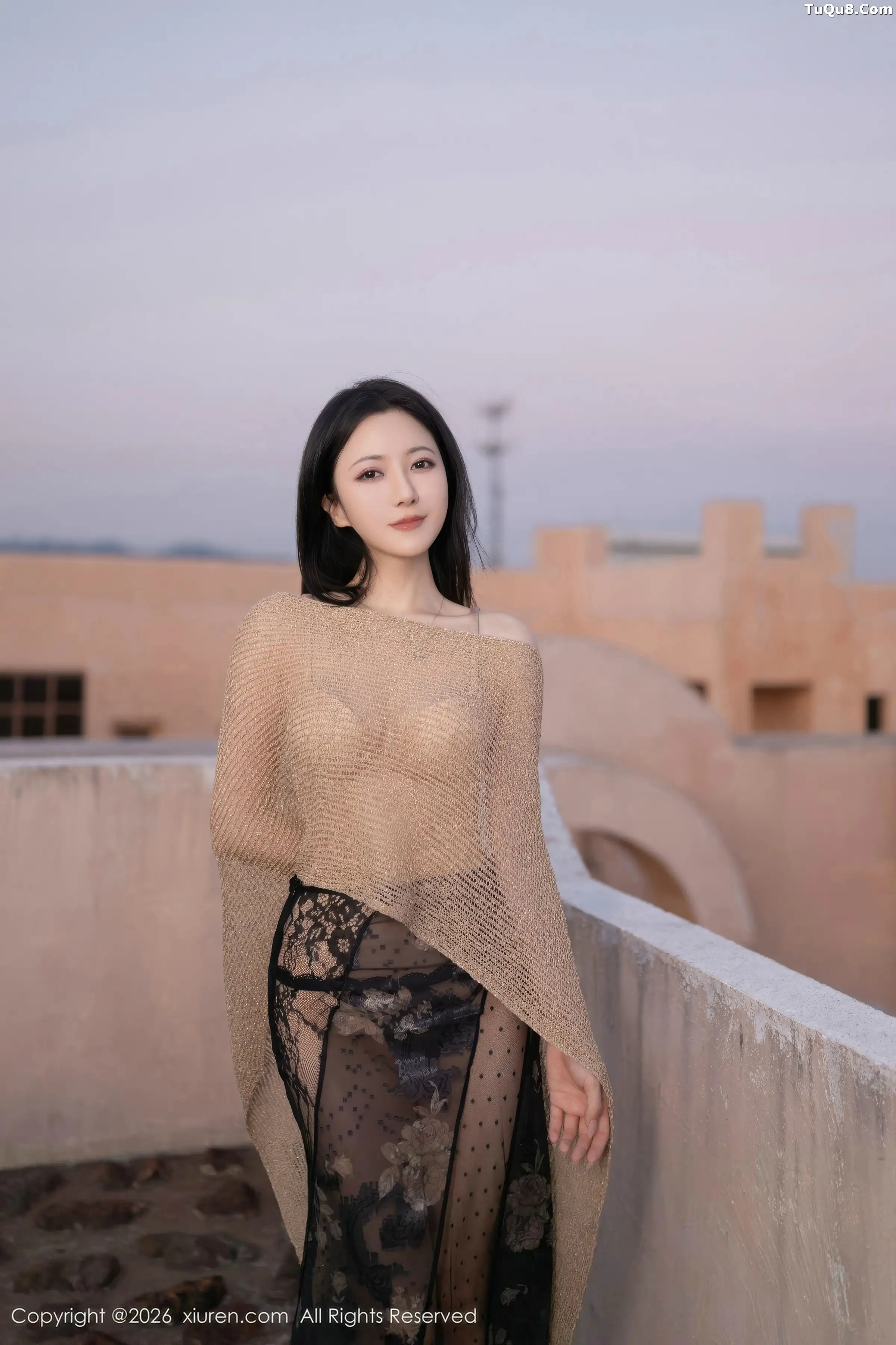 Caviar Fish Sexy Light-Colored Sheer Top Flesh-Colored Lingerie Showcasing Graceful Figure Exquisite Photo Shoot 81P 2