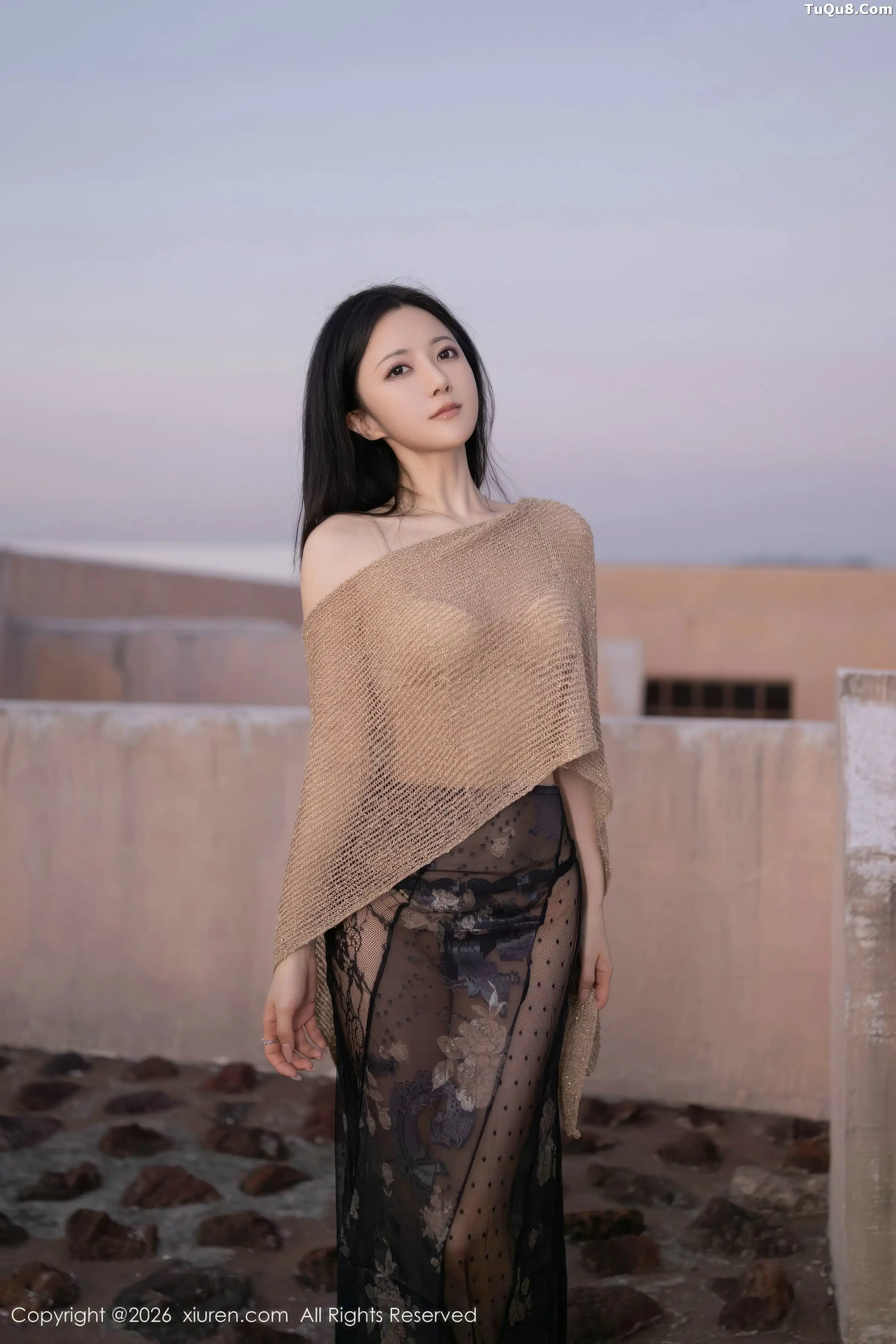 Caviar Fish Sexy Light-Colored Sheer Top Flesh-Colored Lingerie Showcasing Graceful Figure Exquisite Photo Shoot 81P 3