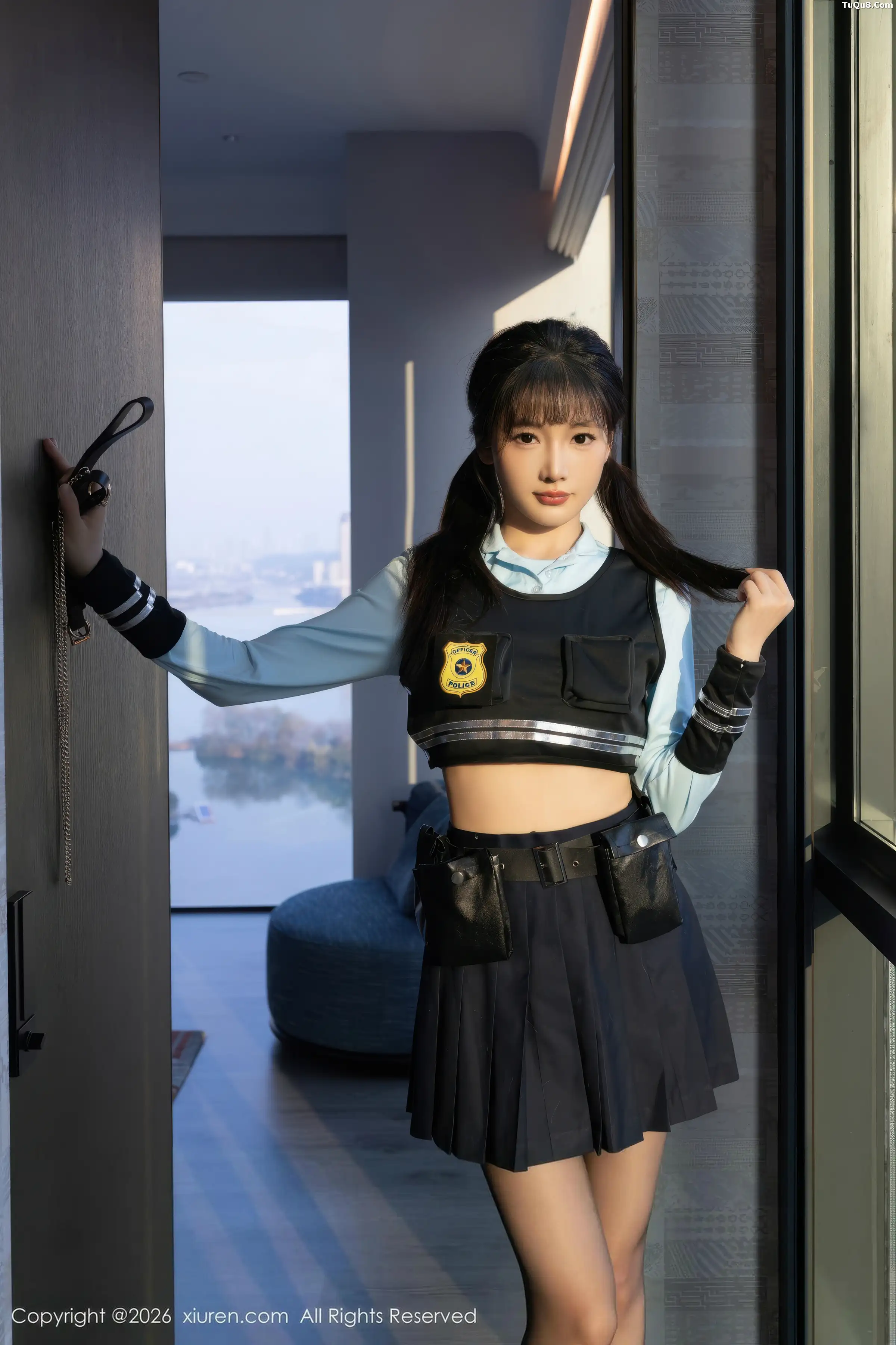 Lu Xuanxuan sexy blue uniform revealing white underwear paired with sheer black stockings showcasing perfect figure gorgeous photos 77P | 8 photos visible