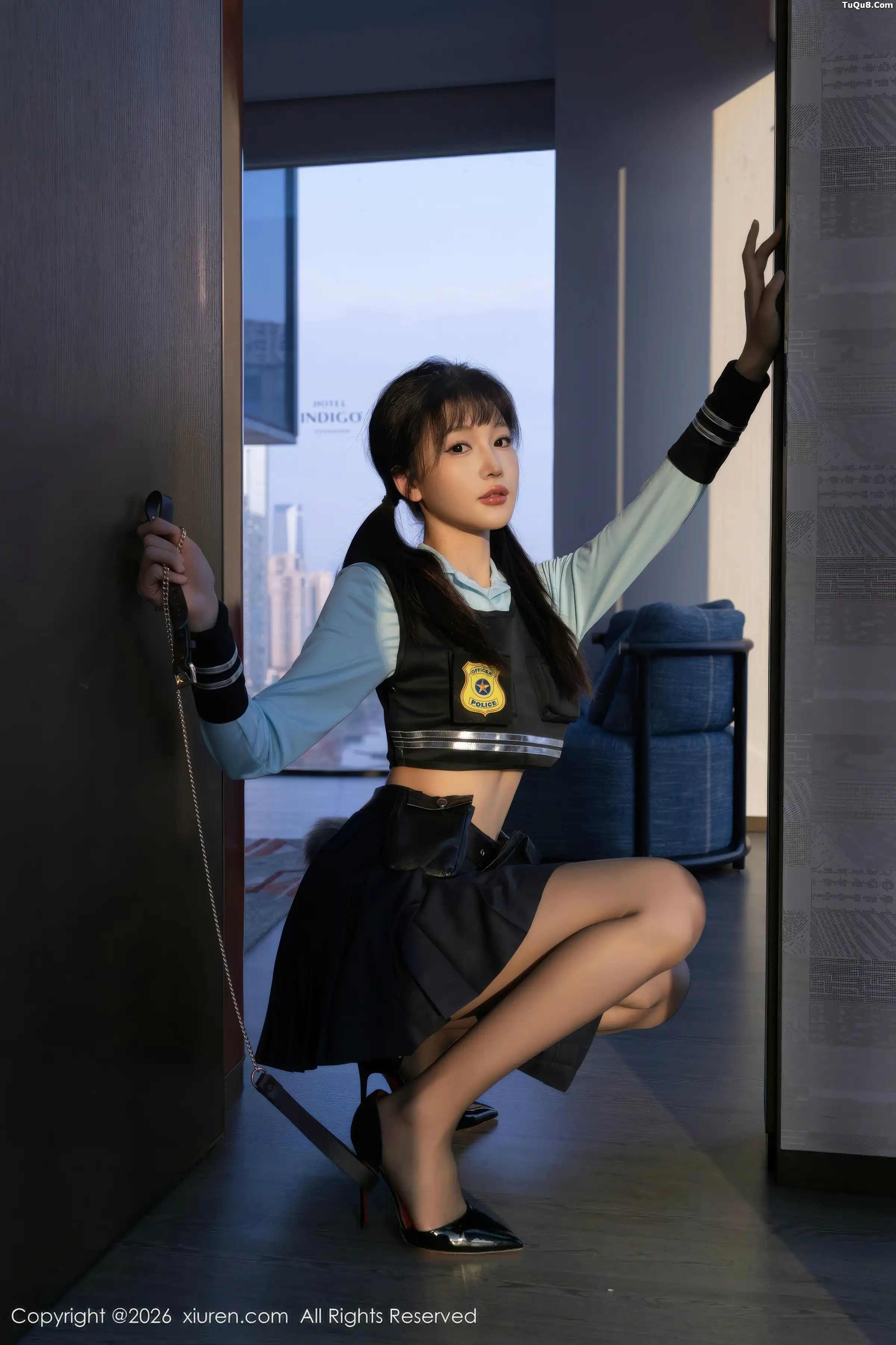 Lu Xuanxuan sexy blue uniform revealing white underwear paired with sheer black stockings showcasing perfect figure gorgeous photos 77P | 8 photos visible