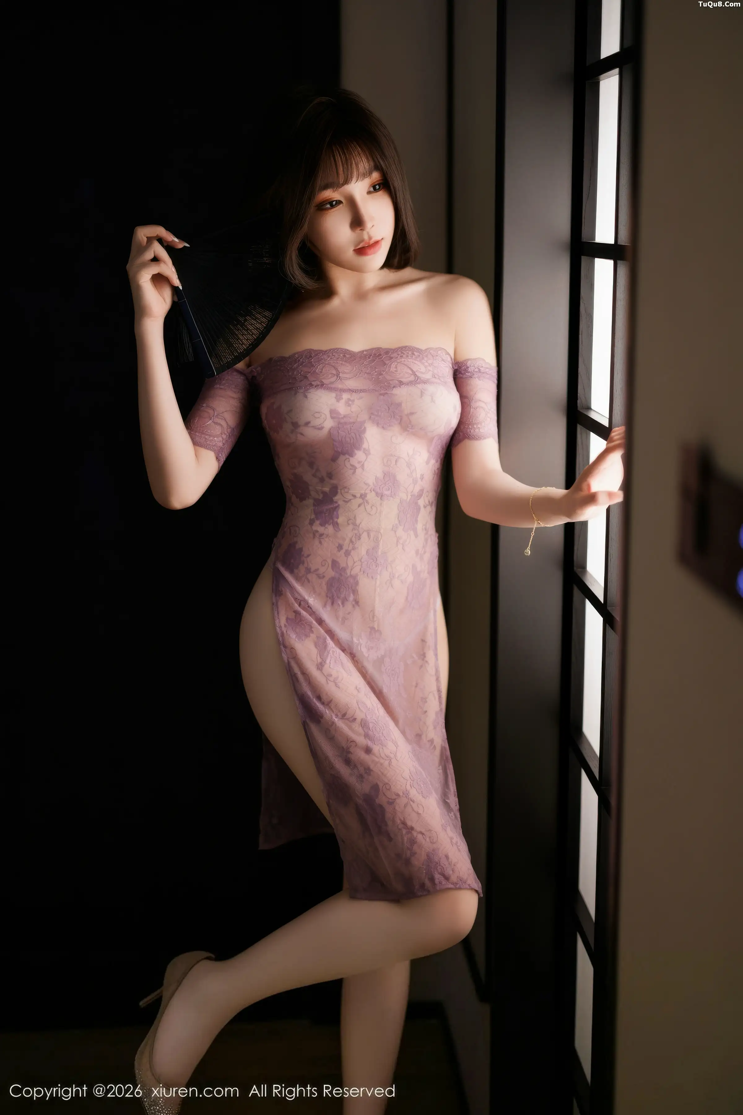 Lizhi Litchi Sexy Purple Lingerie Outfit with Ultra-Thin Flesh Silk Showing Perfect Figure Stunning Photos 76P 3