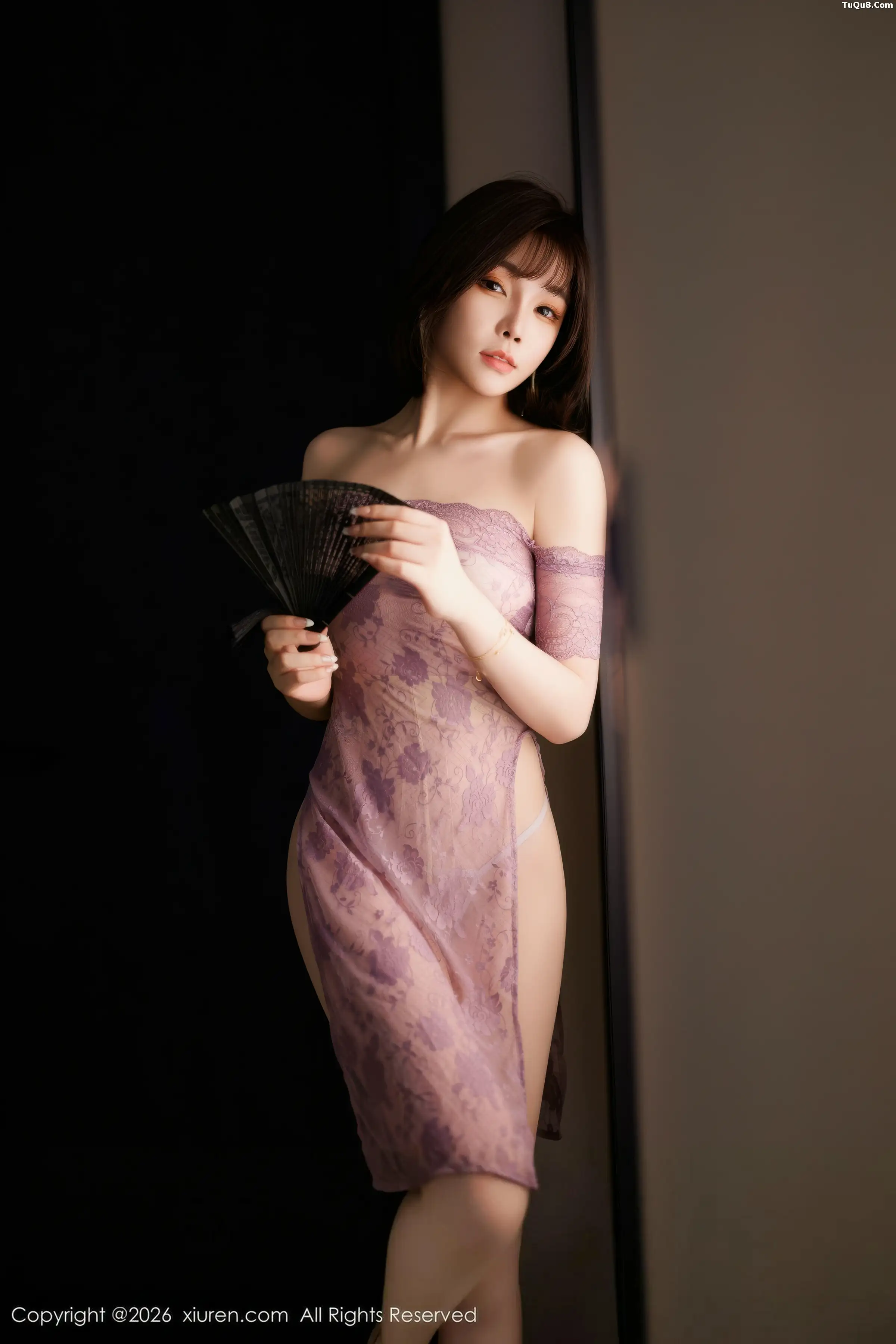 Lizhi Litchi Sexy Purple Lingerie Outfit with Ultra-Thin Flesh Silk Showing Perfect Figure Stunning Photos 76P 4