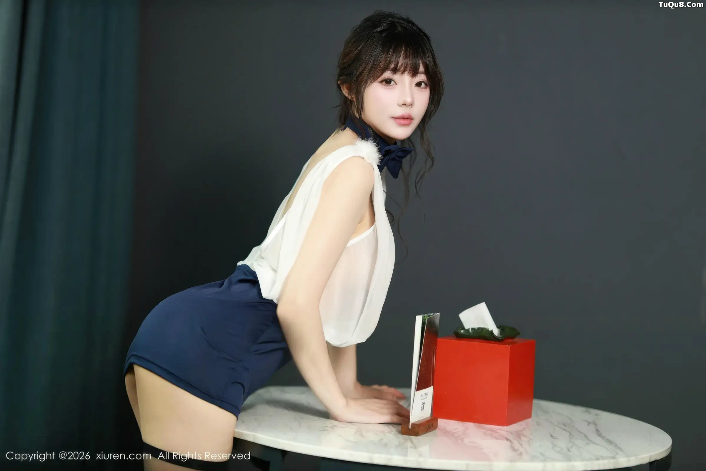 She Bella Sexy sheer top paired with black mini skirt revealing ultra-thin black stockings charming stunning photo set 68P