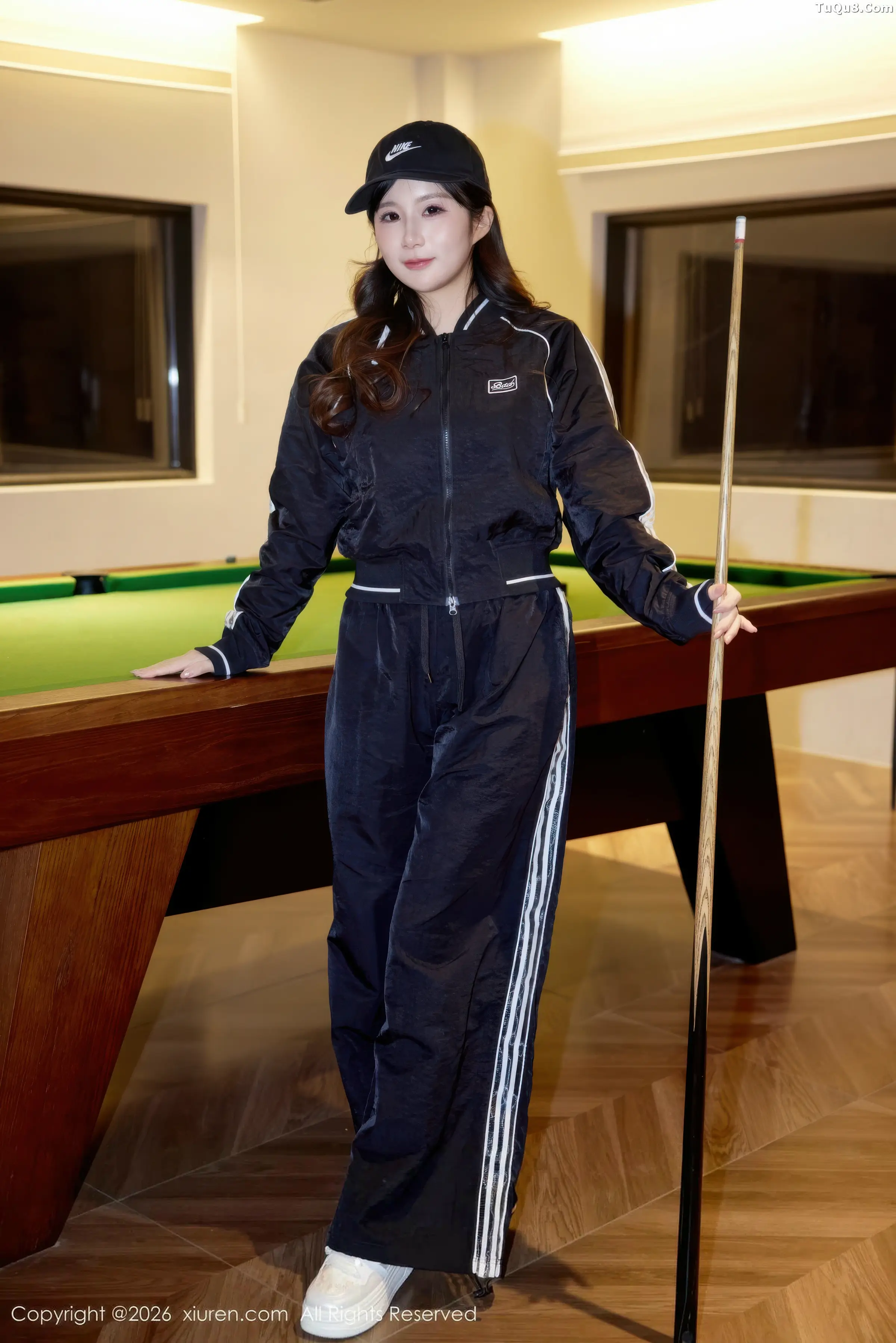 Cute Pinky Pool Table Theme Sexy Black Sportswear Lingerie Photoshoot Showcasing Curvy Figure and Stunning Beauty 78P