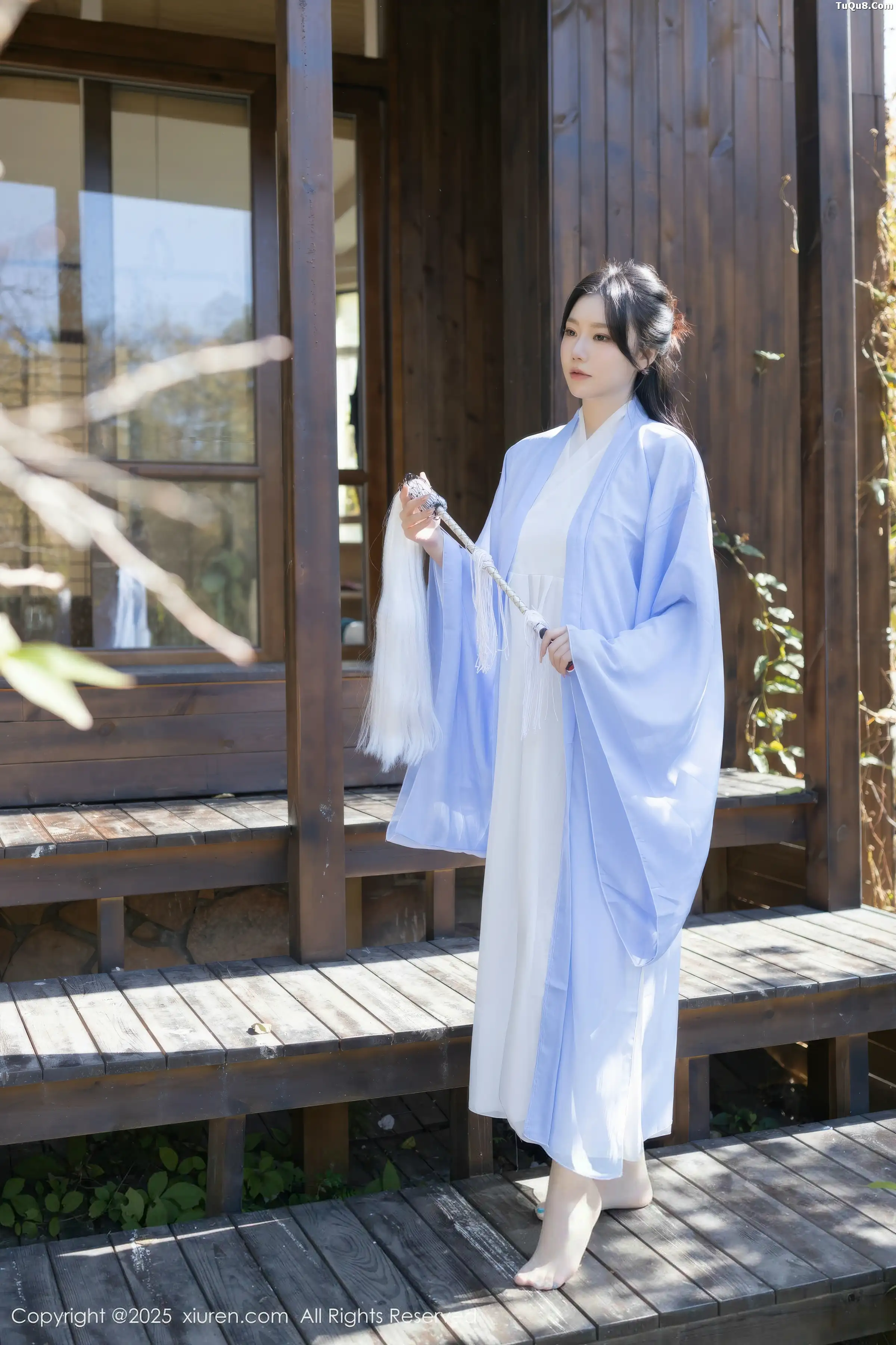 Anran anran Daoist nun costume sexy outfit with ultra-thin sheer fabric showing graceful figure stunning photo set 74P 2