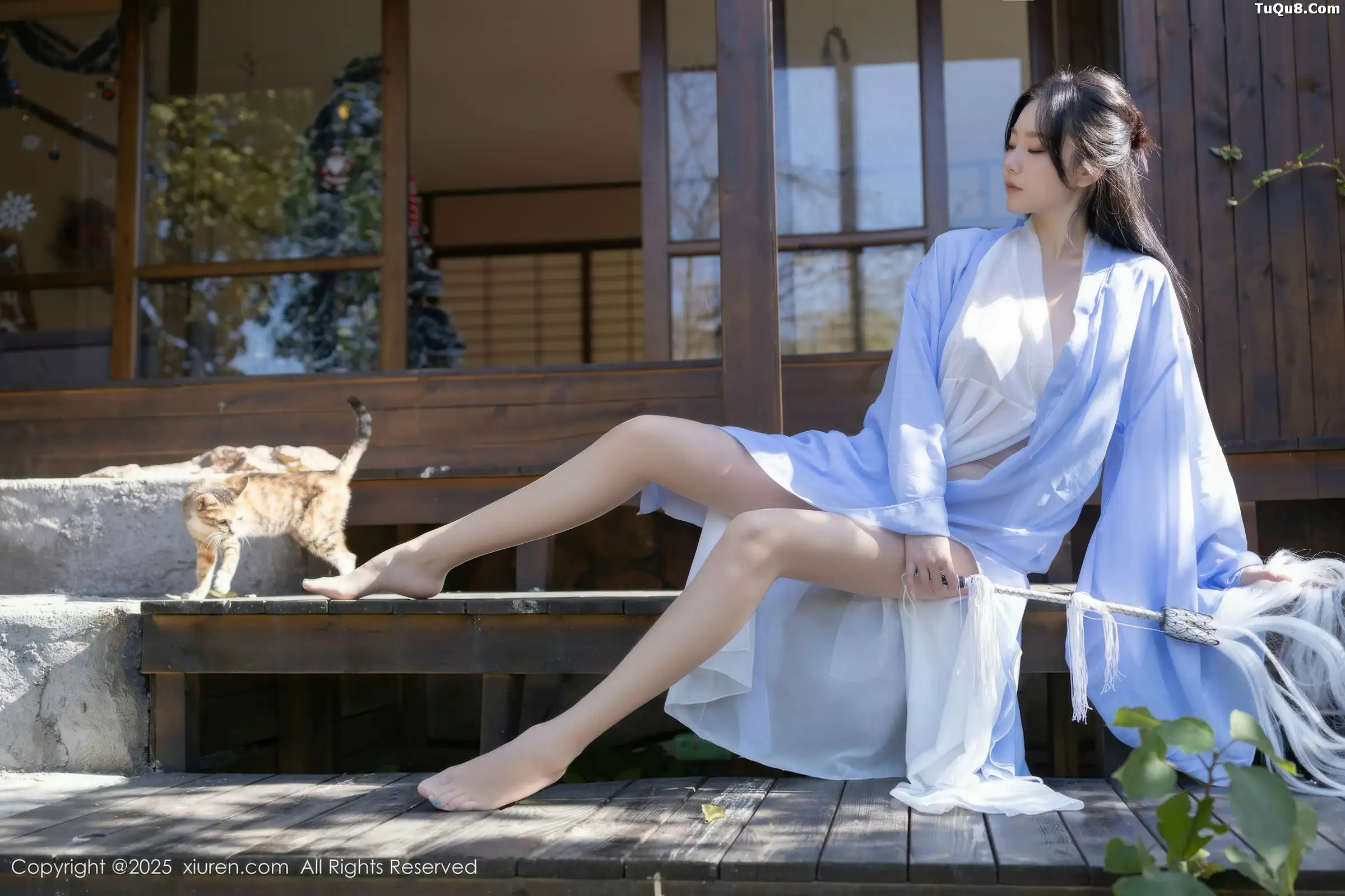 Anran anran Daoist nun costume sexy outfit with ultra-thin sheer fabric showing graceful figure stunning photo set 74P 7