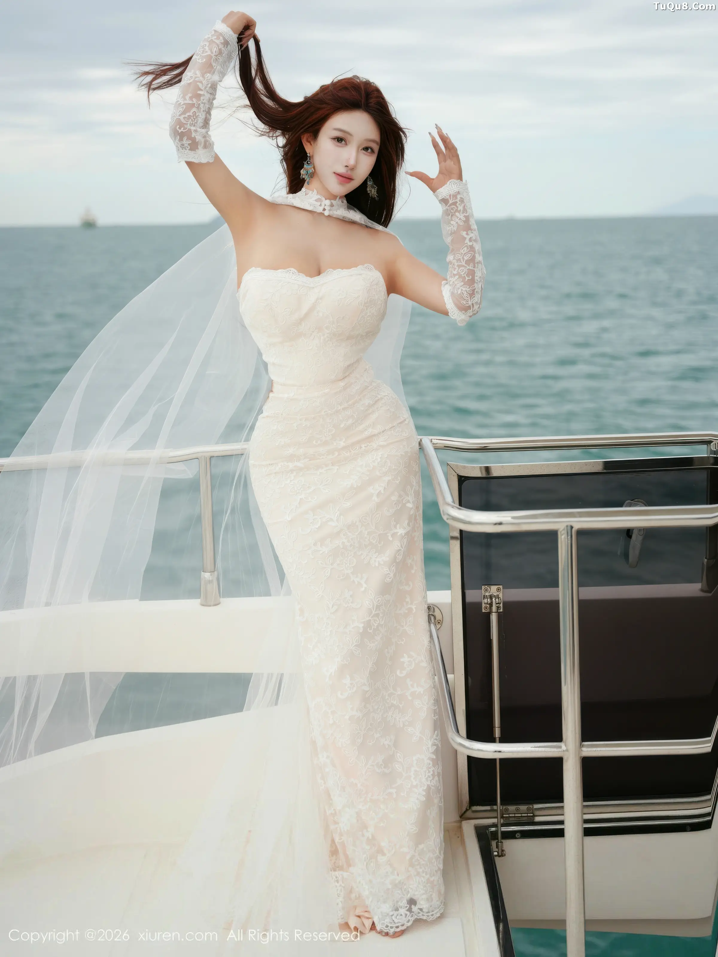 Jin Yunxi Yuki Yacht Theme Sexy White Bridal Collection Photoshoot: Voluptuous Figure and Stunning Beauty (81P)