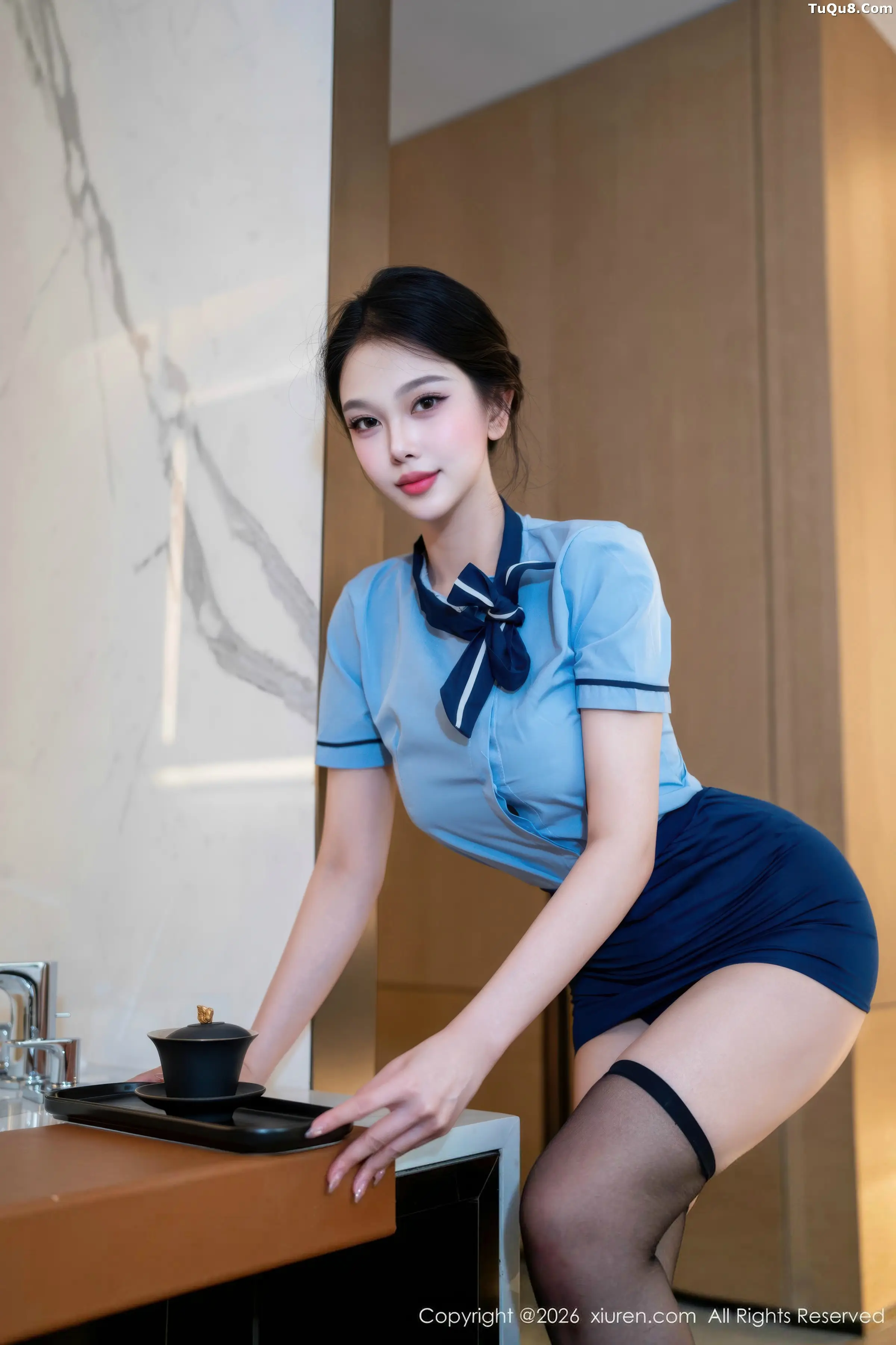 诺诺子性感蓝色OL服饰配黑色丝袜秀曼妙身姿迷人绝美写真70P 4