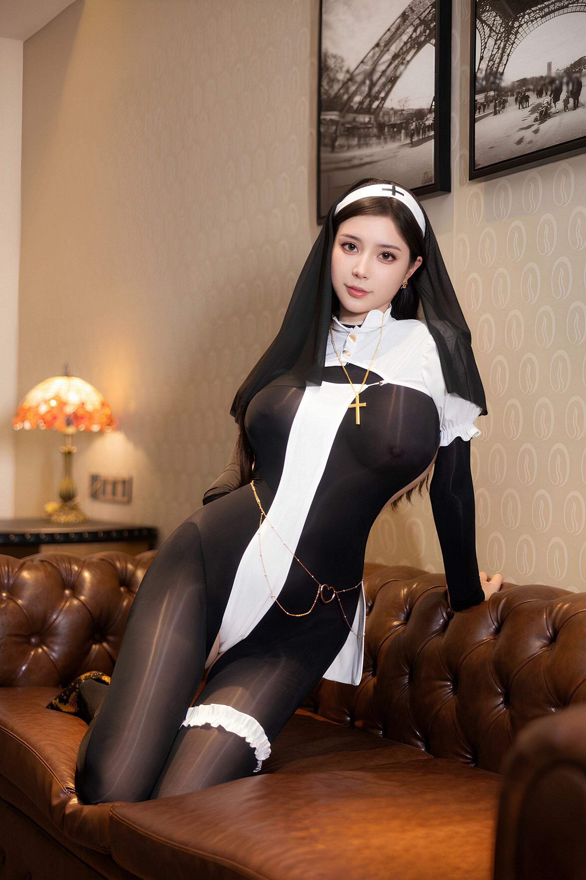 秀人付费 小蛮妖Yummy 诱人私拍福利 修女肛塞79P 8